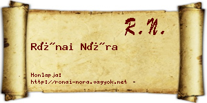 Rónai Nóra névjegykártya